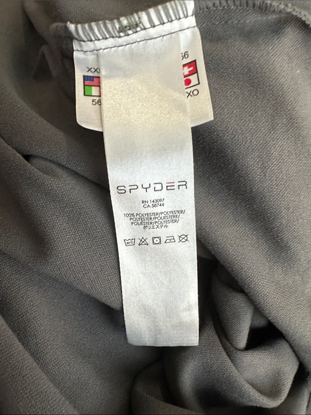 Spyder Men's Long Sleeve Half-Zip Shirt in Gray and Orange - Picture 5 of 8